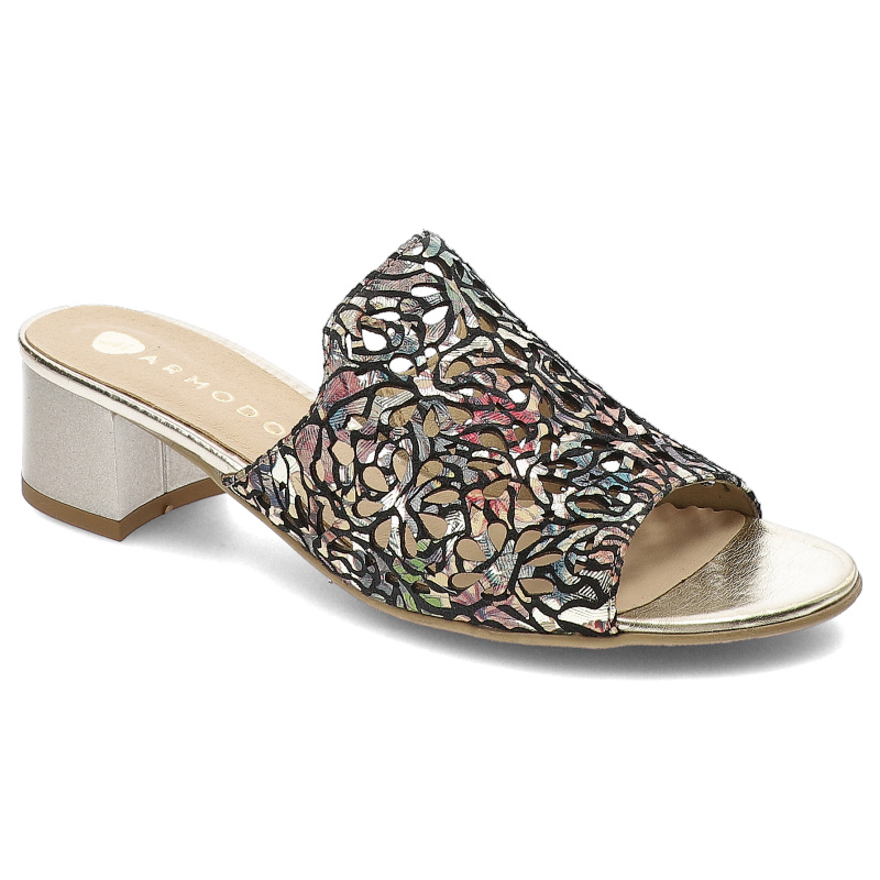 Czarne Klapki Armodo Eleganckie Obuwie Damskie