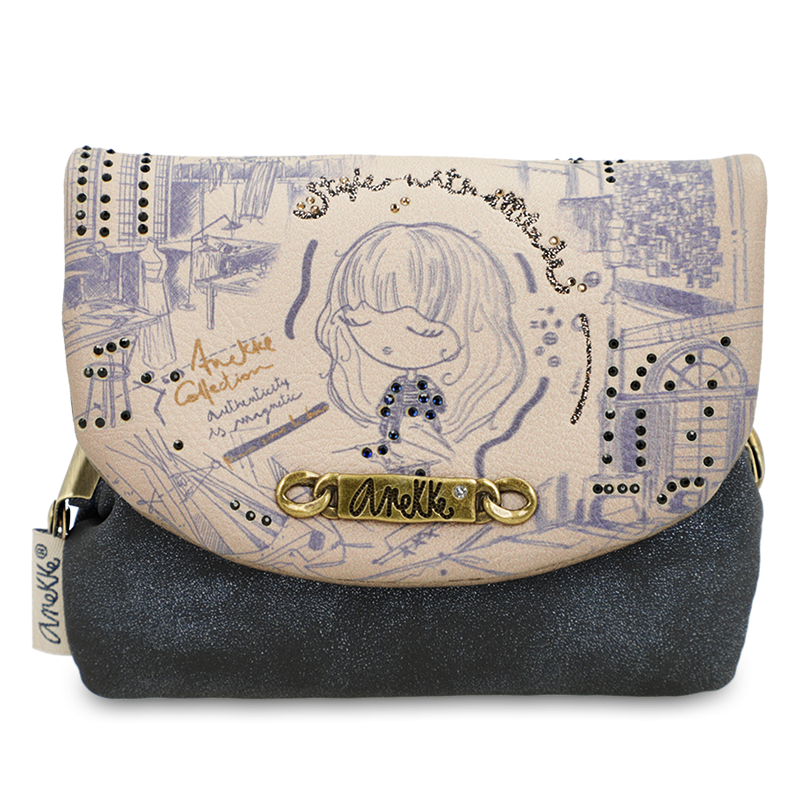 Portfel damski Anekke, portmonetka mała we wzory kompaktowa na bilon, beżowy, 41849-016