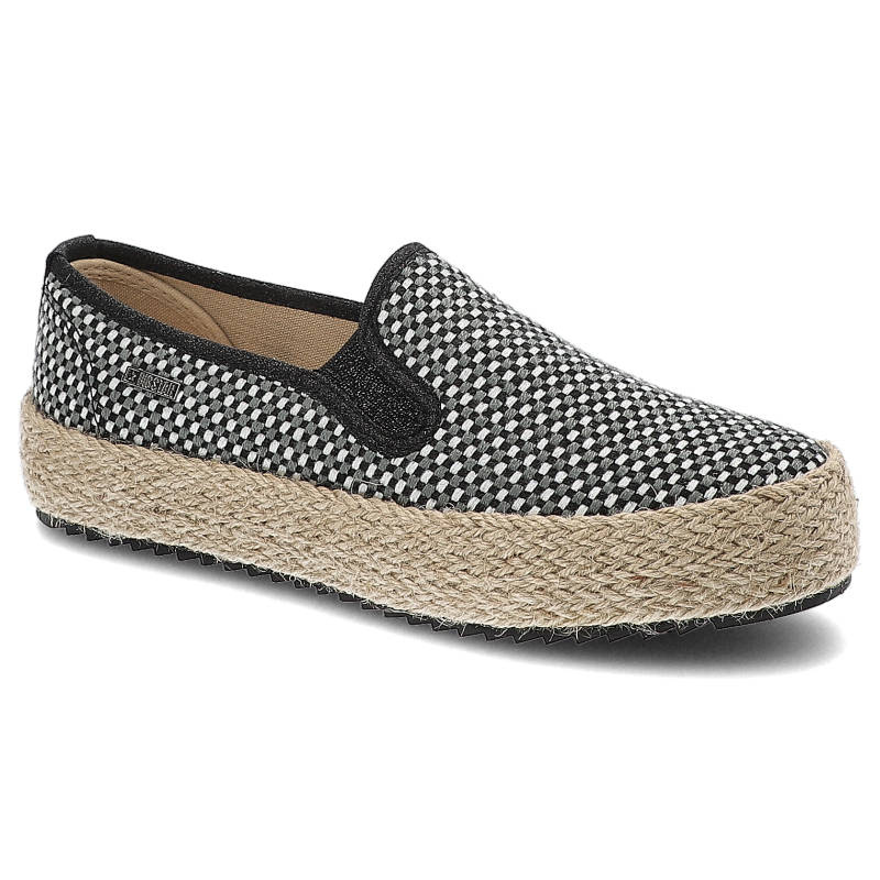Espadryle damskie Big Star, wsuwane na platformie z plecioną podeszwą, czarne, JJ274395