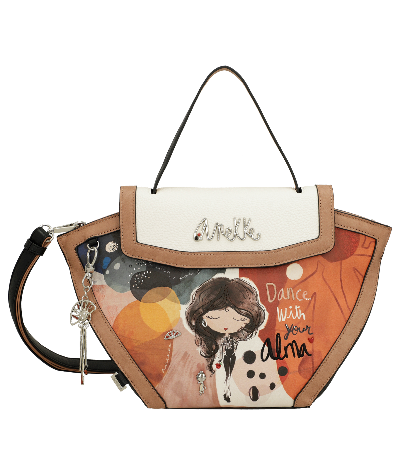 Pomarańczowa Elegancka Damska Torebka Anekke Z Laleczką