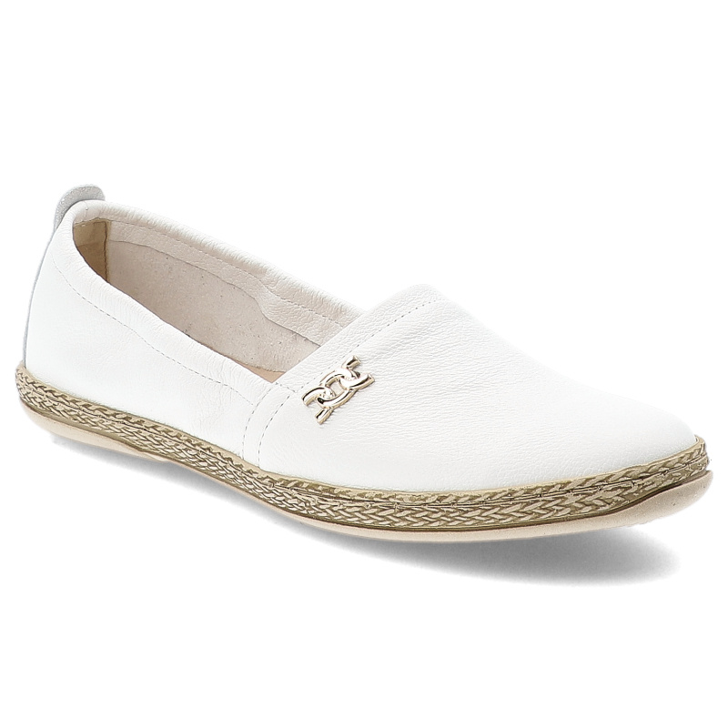 Białe Baleriny Armodo Eleganckie Płaskie Obuwie Damskie