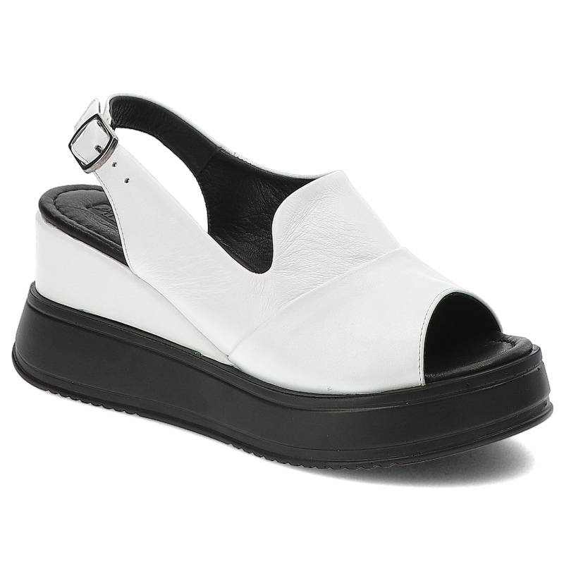 Białe Sandały Artiker Skórzane Buty Damskie