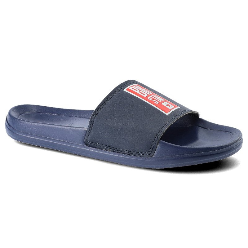 Klapki damskie Big Star, z lekkiego tworzywa syntetycznego z szerokim paskiem na podbiciu oraz profilowaną podeszwą, granatowe, FF274A364