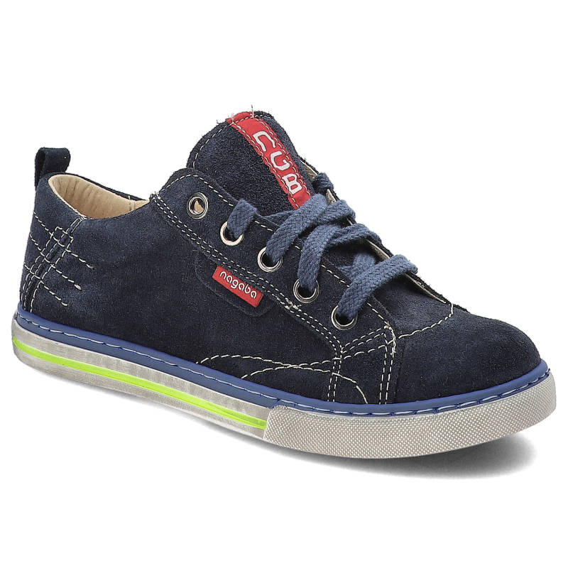 Półbuty damskie Nagaba, na płaskiej podeszwie i sznurowane, granatowe, 356