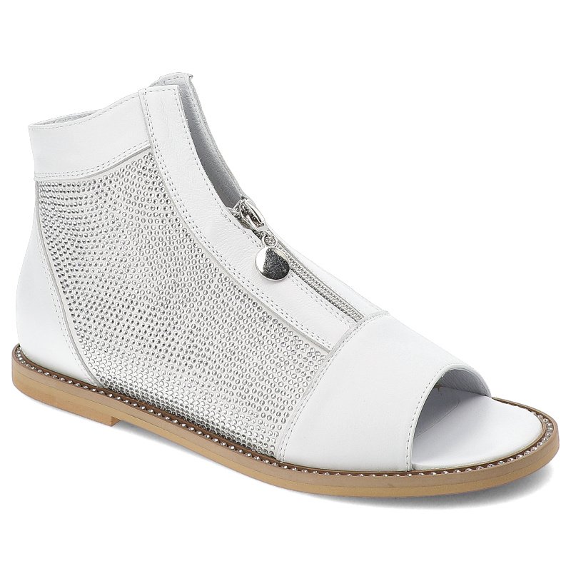 Białe Sandały Chebello Eleganckie Obuwie Damskie