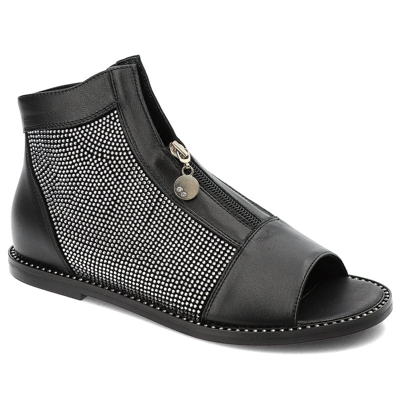 Czarne Sandały Chebello Eleganckie Obuwie Damskie