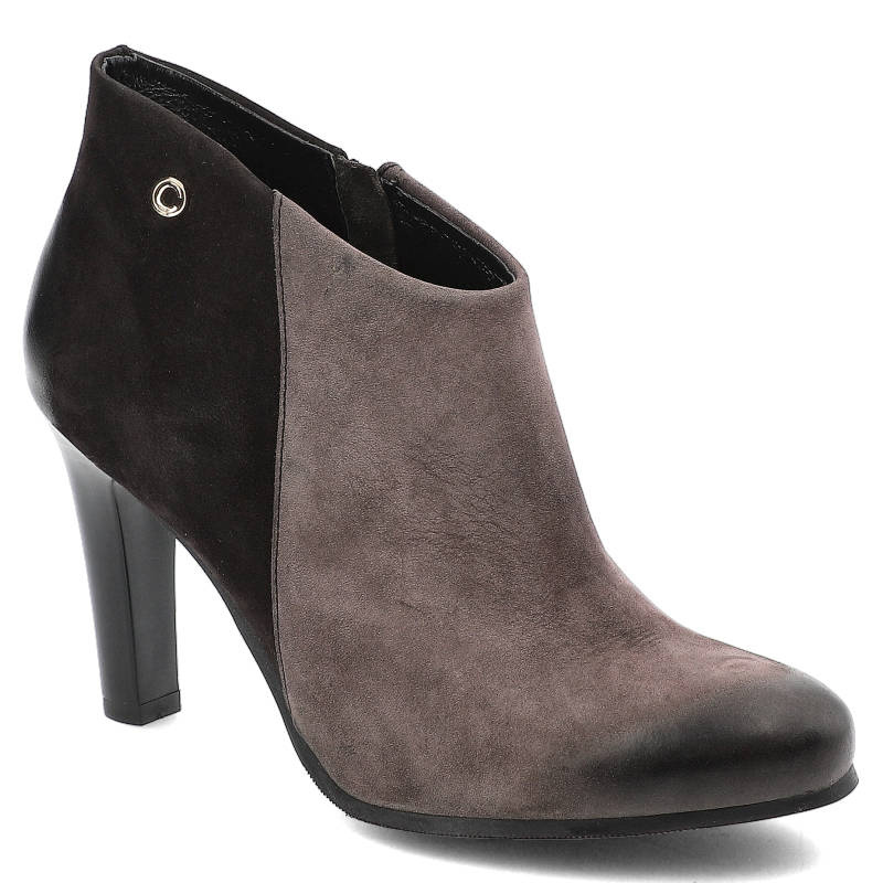 Botki damskie Carinii, wsuwane z zamkiem i na obcasie, czarne, B3118_-D55-360-PSK-A40