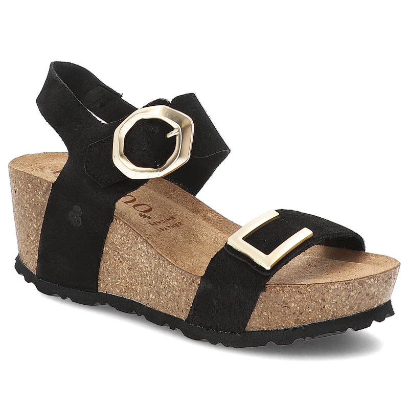 Czarne Sandały Yokono Eleganckie Obuwie Damskie Na Koturnie