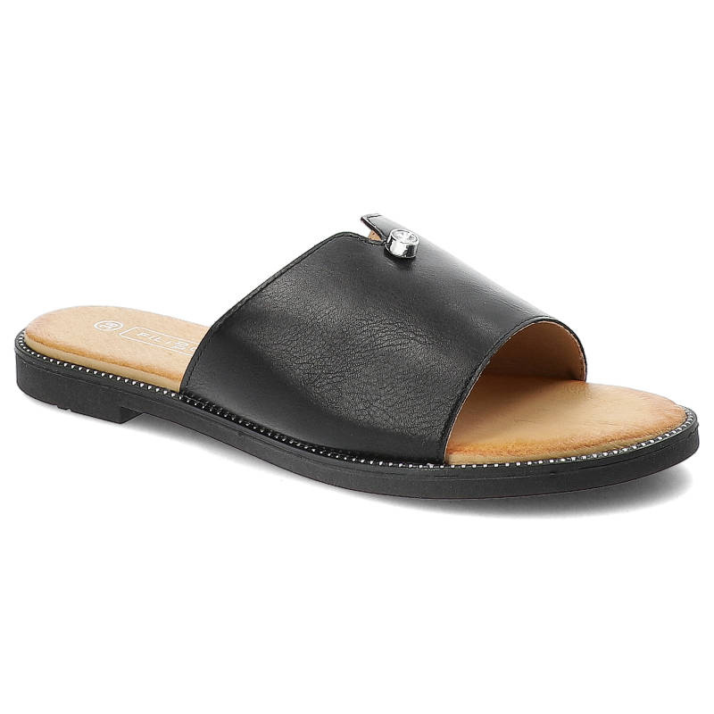 Czarne Klapki Filippo Eleganckie Buty Damskie