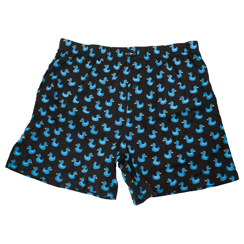 Bokserki męskie Redo, bawełniane w kaczki we wzorki elastyczne i wygodne, niebieskie, 1BB-151