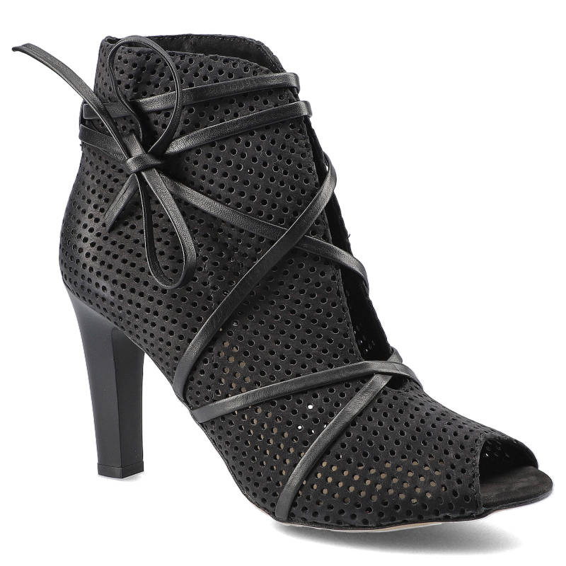 Botki damskie Carinii, eleganckie i na wysokiem obcasie, czarne, B3564MNO_-360-E50-000-B16