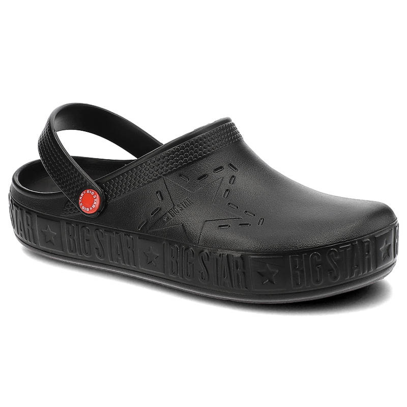 Klapki damskie Big Star, cholewka z tworzywa wsuwana konstrukcja profilowana wkładka gruba podeszwa, czarny, II175001