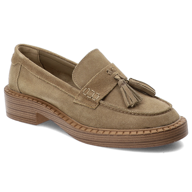 Brązowe Półbuty S.Barski Stylowe Mokasyny Damskie