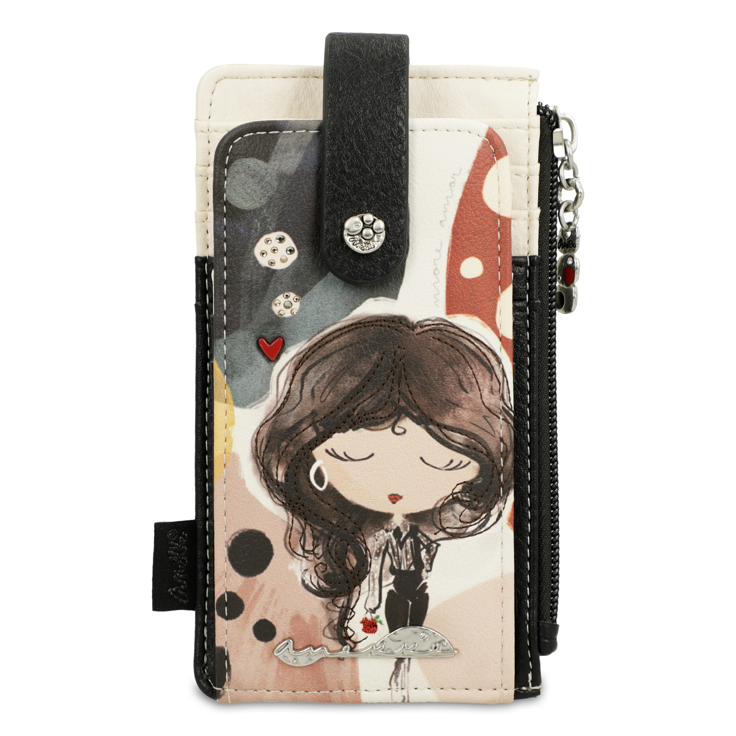 Wielobarwny Damski Portfel Na Karty Anekke Z Laleczką