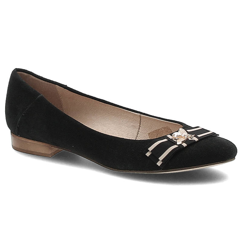 Baleriny damskie Chebello, eleganckie i wsuwane, czarne, 2301_037-000-PSK-S39
