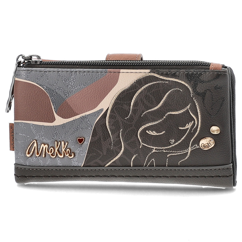 Brązowy Elegancki Portfel Damski Anekke