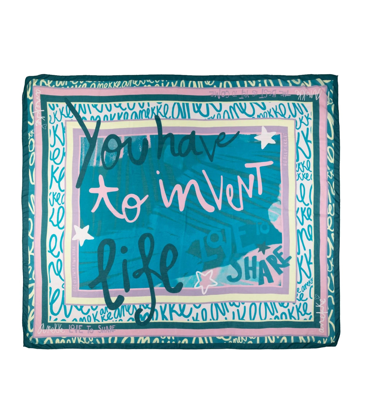 Niebieski Stylowy Ręcznik - Koc Plażowy Damski Anekke