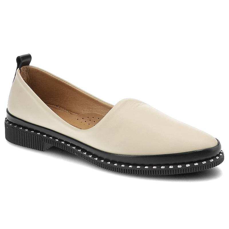 Półbuty damskie Ravini, gładka cholewka o minimalistycznym wykończeniu wsuwany fason bez zapięć niska podeszwa, brązowe, 2018