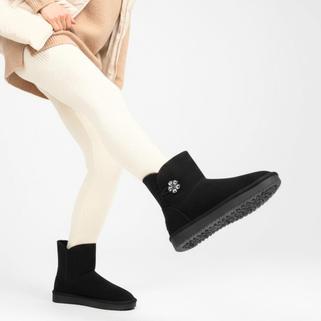 Czarne Śniegowce Marco Tozzi Modne Ocieplane Buty Damskie