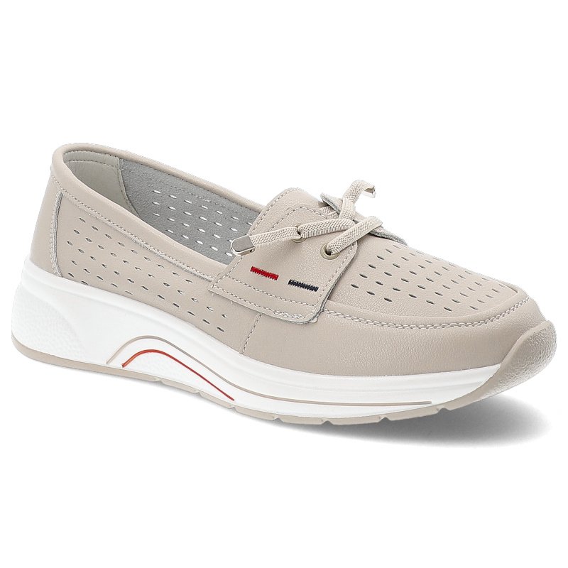 Beżowe Baleriny S.Barski Obuwie Damskie Na Płaskiej Podeszwie