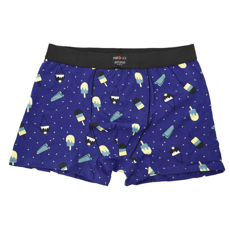 Bokserki męskie Redo, bawełniane w lody we wzorki elastyczne i wygodne, granatowe, 1BE-785