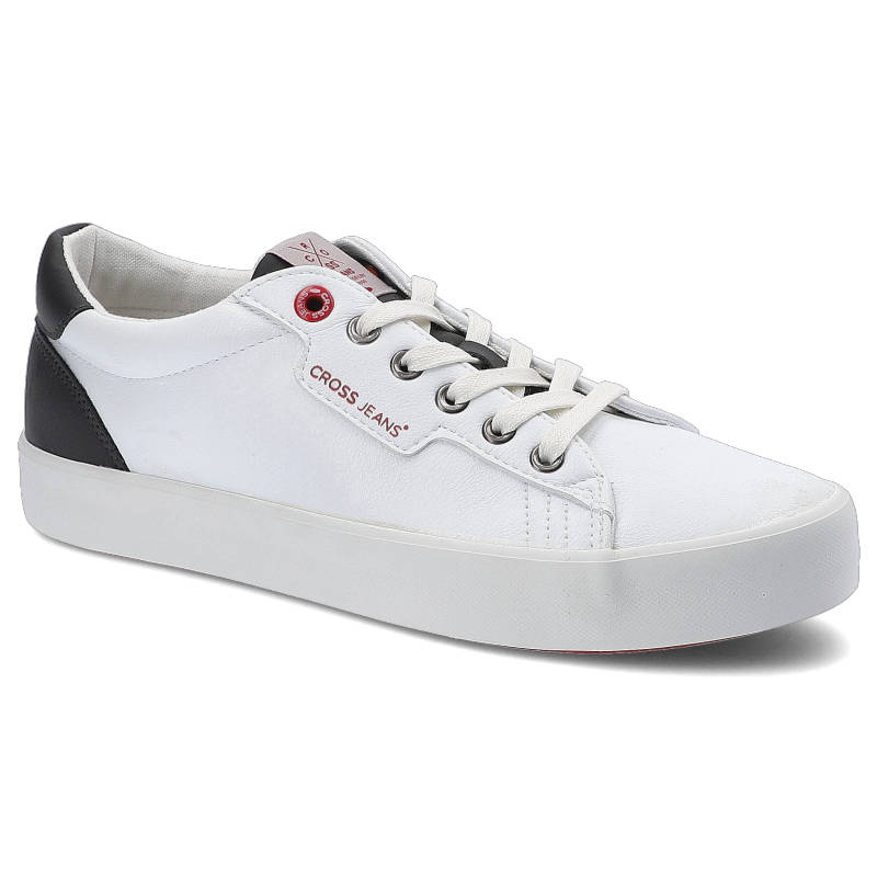 Trampki damskie Cross Jeans, wysokiej jakości materiał syntetyczny z perforowaną cholewką klasycznym sznurowaniem oraz lekką komfortową podeszwą, bia