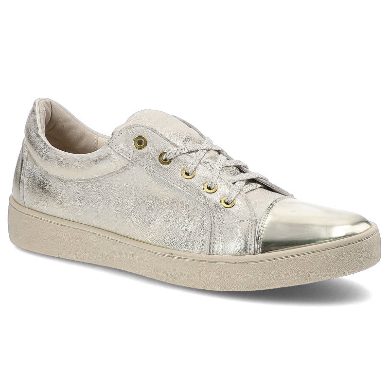 Sneakersy damskie Marshall, sportowe na płaskiej podeszwie i sznurowane, złote, 6418-S-SZ2P-LZ