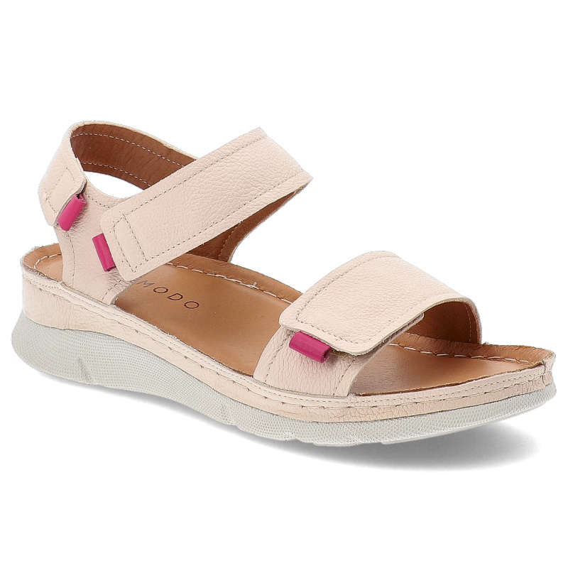 Różowe Sandały Armodo Wygodne Skórzane Obuwie Damskie