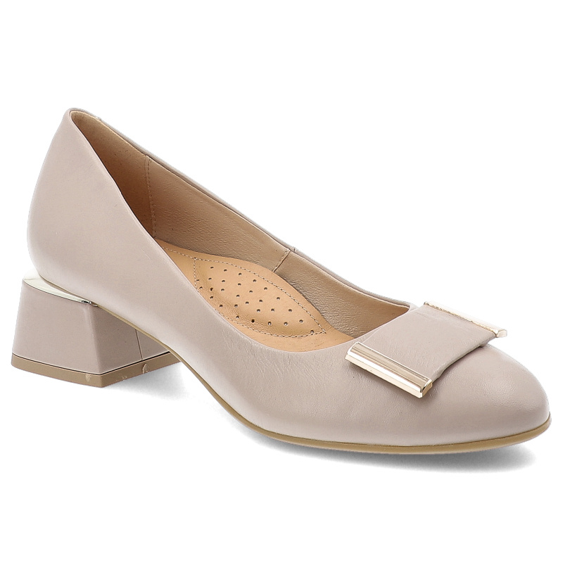 Beżowe Półbuty Armodo Eleganckie Obuwie Damskie