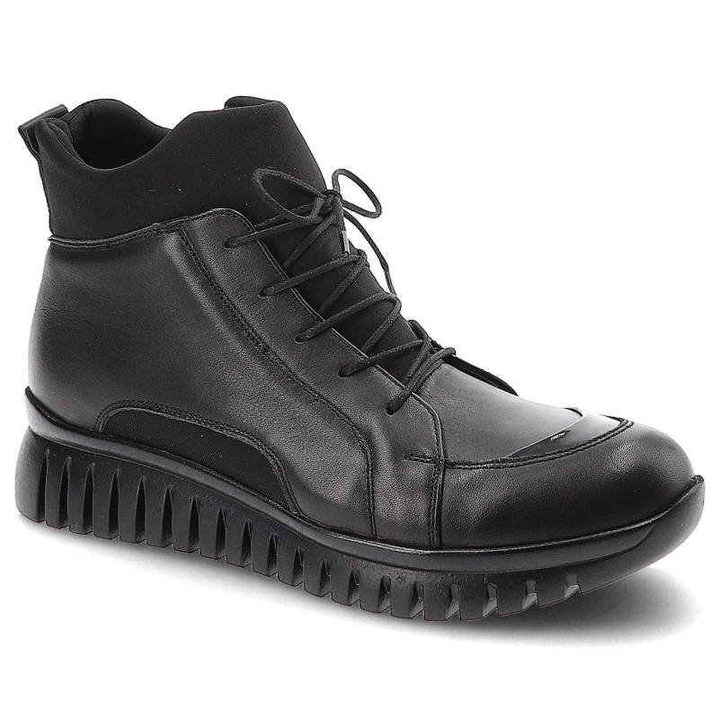 Sneakersy damskie Artiker, sznurowana cholewka miękka konstrukcja wokół kostki gruba elastyczna podeszwa, czarne, 49C0801