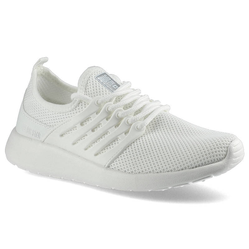 Sneakersy damskie Big Star, materiał tekstylny o siatkowej strukturze z elementami skóry ekologicznej z klasycznym sznurowaniem elastyczną cholewką o