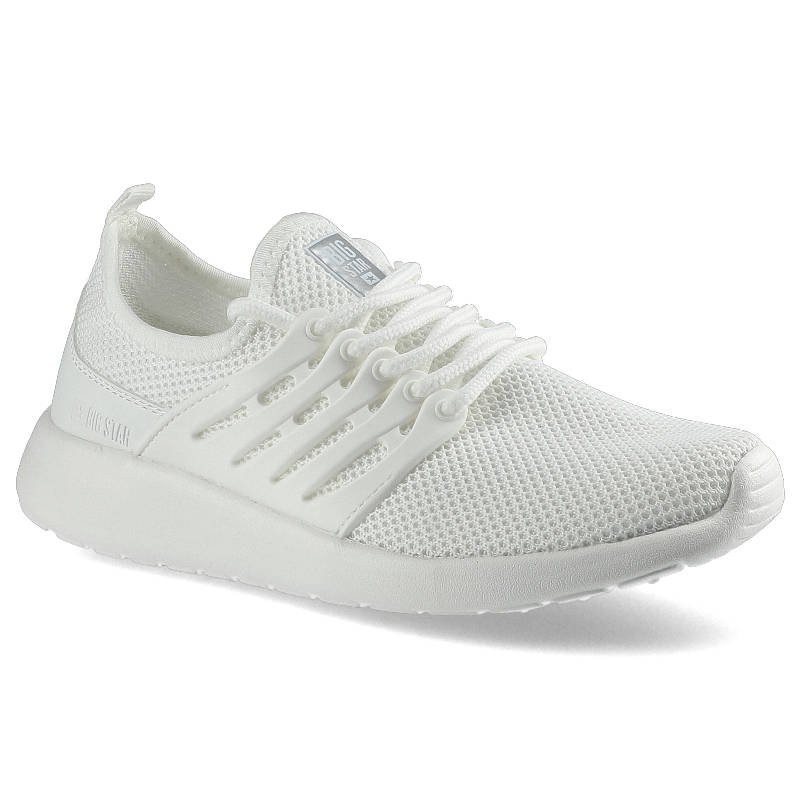 Sneakersy damskie Big Star, materiał tekstylny o siatkowej strukturze z elementami skóry ekologicznej z klasycznym sznurowaniem elastyczną cholewką o