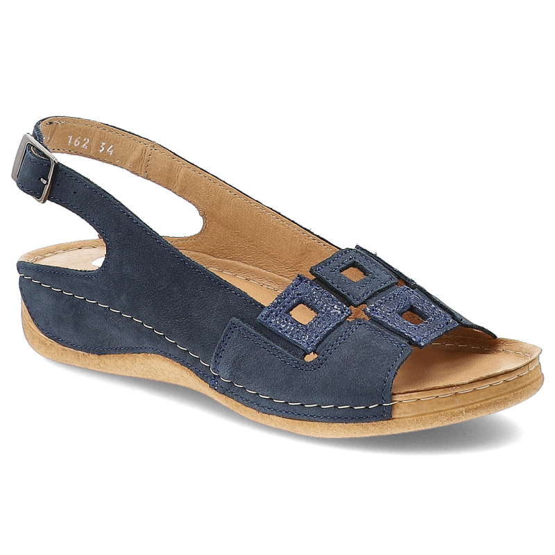 Granatowe Sandały Armodo Wygodne Obuwie Damskie