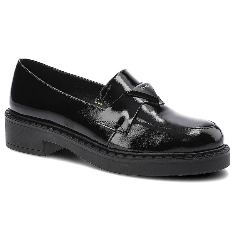 Mokasyny damskie Lamanti, cholewka ze skóry naturalnej lakierowanej wsuwana konstrukcja wkładka profilowana stabilna podeszwa, czarne, 877