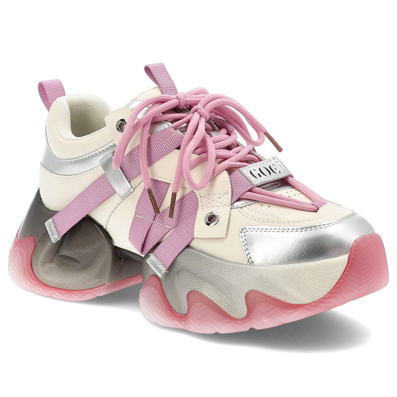 Różowe Sneakersy GOE Stylowe Obuwie Damskie
