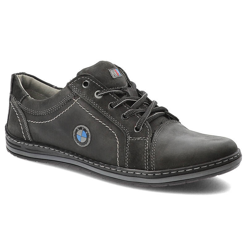 Półbuty męskie Avanti, sznurowany fason niska cholewka gładka powierzchnia z dekoracyjnymi przeszyciami elastyczna lekka podeszwa, czarne, 422-03