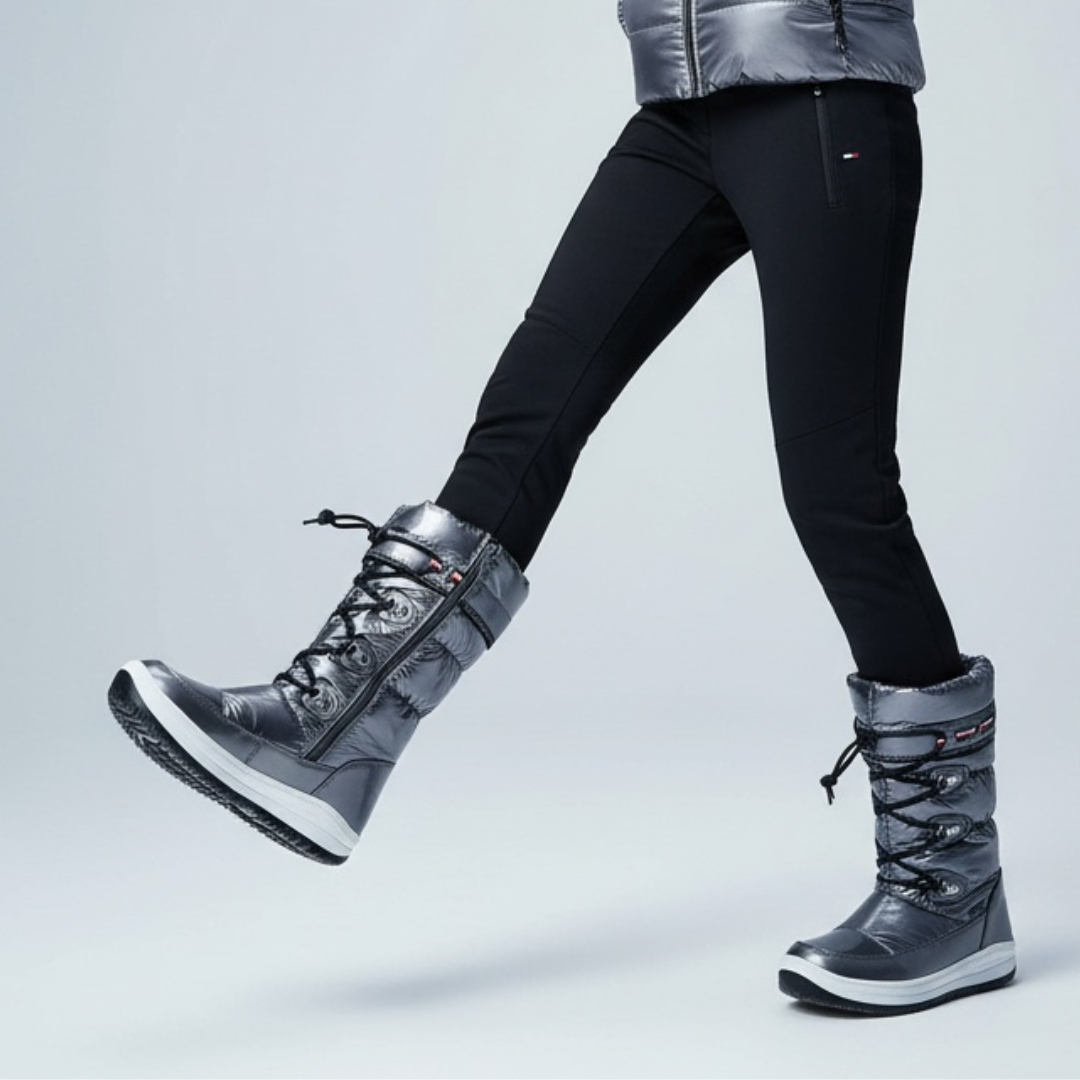 Śniegowce unisex Tommy Hilfiger, holewka z materiału syntetycznego i skóry ekologicznejocieplane futerkiem sznurowanie z bocznym zamkiem bieżnikowana