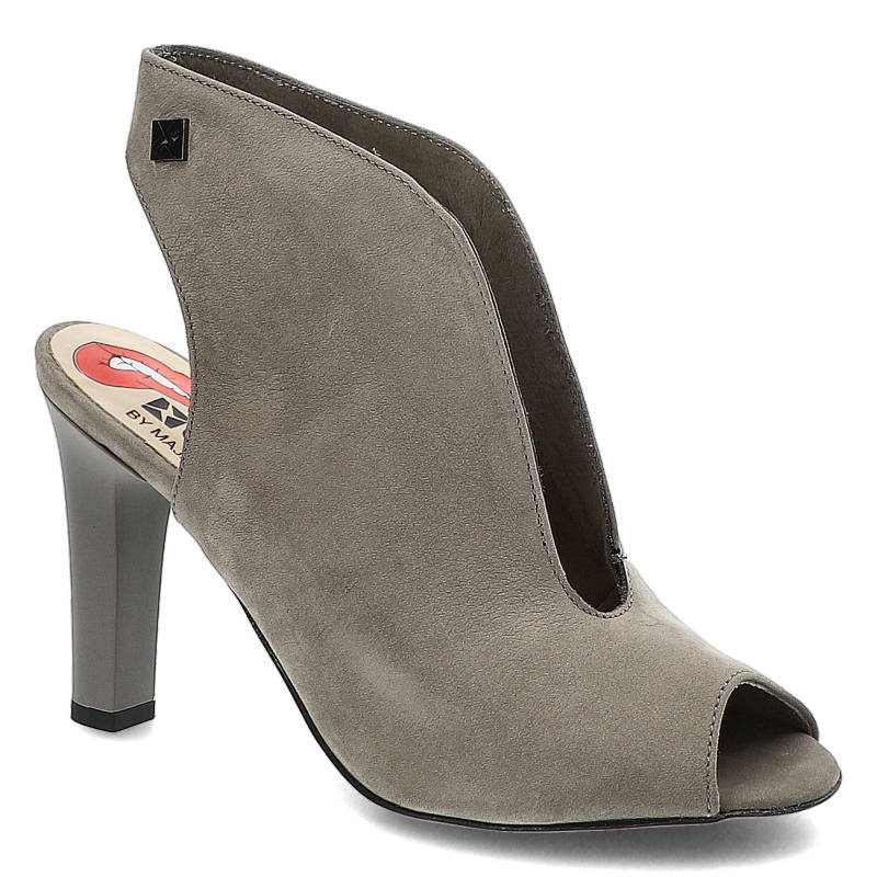 Botki damskie Carinii, eleganckie i na obcasie, szare, B3620-BP-399-000-000-B16