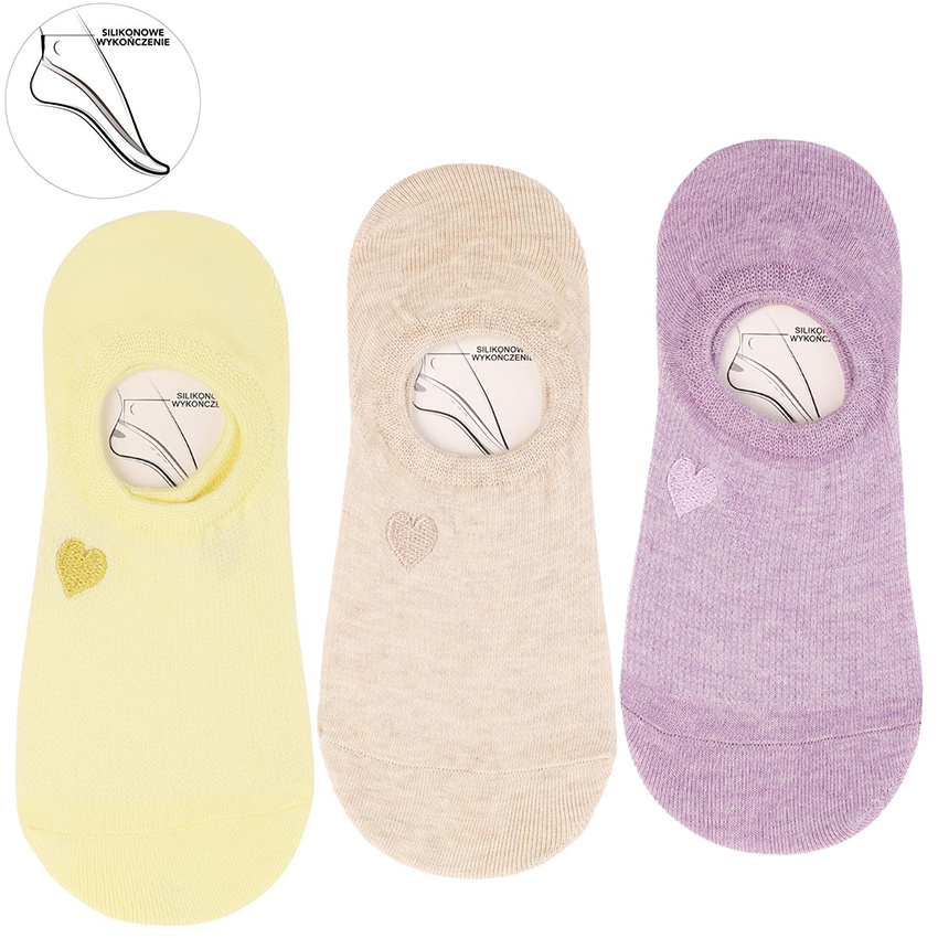 Kolorowe Stopki Damskie Moraj Mix Kolor 3 Pary