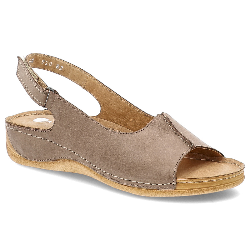 Beżowe Sandały Armodo Skórzane Obuwie Damskie