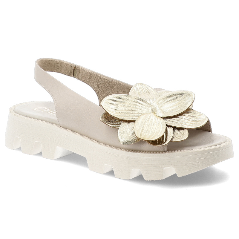 Beżowe Sandały Chebello Wygodne Obuwie Damskie