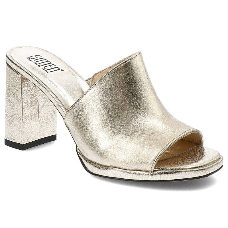 Złote Klapki Simen Stylowe Buty Damskie