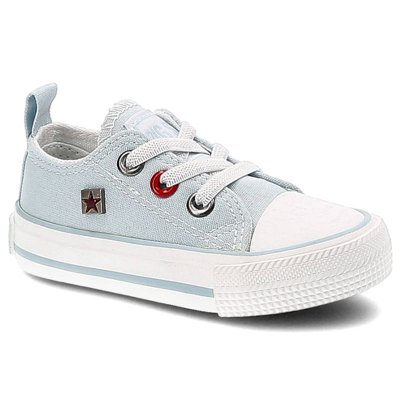 Trampki dziecięce Big Star, sznurowany wykonany z materiału z naszywanym logo na cholewce gumowy nosek oraz podeszwa metalowe przelotki i kontrastowe