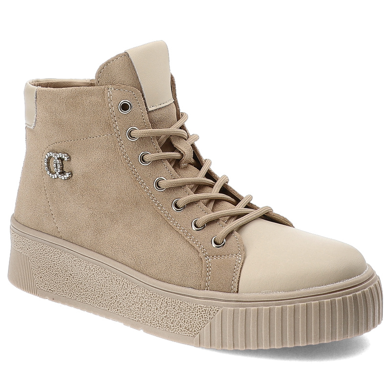 Beżowe Botki Filippo Modne Zamszowe Obuwie Damskie