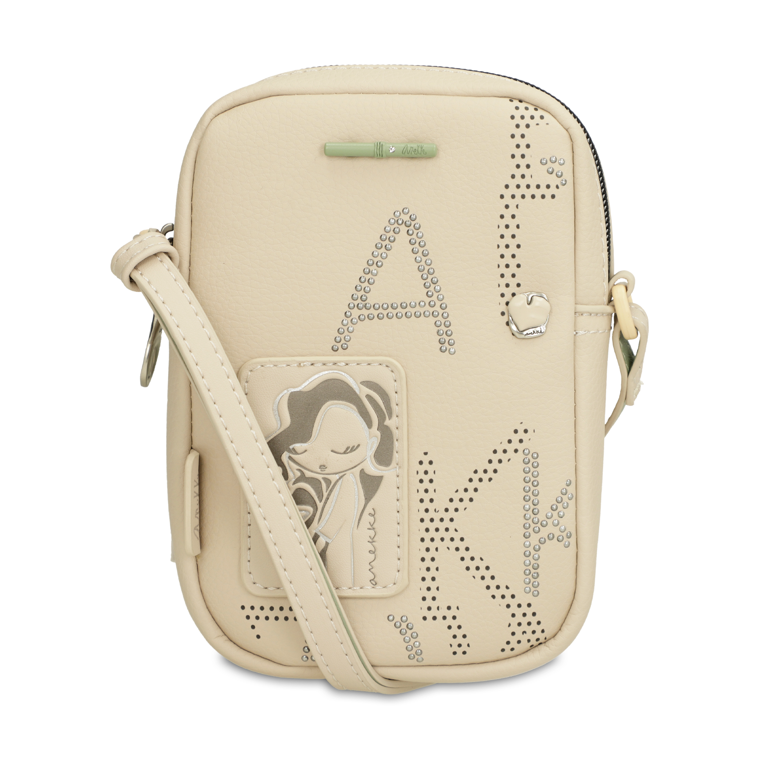 Beżowa Damska Torebka Na Telefon Anekke