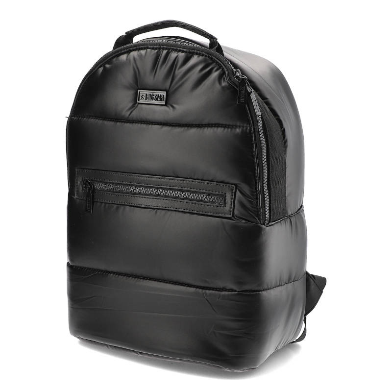 Plecak damski Big Star, zapięcie na suwak pikowany styl kompaktowy rozmiar, czarny, KK574030