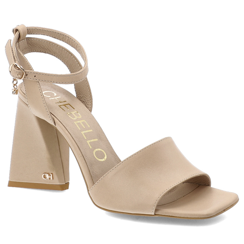 Beżowe Sandały Chebello Eleganckie Obuwie Damskie