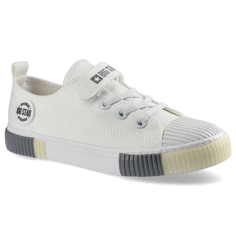 Trampki damskie Big Star, sznurowany fason z rzepem cholewka tekstylna płócienna niska cholewka przed kostkę gumowy nosek ochronny elastyczna podeszw