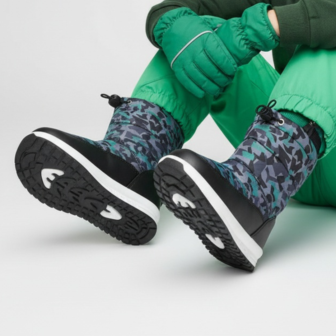 Śniegowce damskie Big Star, cholewka z materiału tekstylnego z wzorem moro i elastycznym ściągaczem z regulacją gruba podeszwa z wyraźnym profilem, s