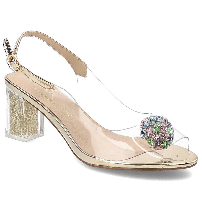 Złote Sandały S.Barski Eleganckie Obuwie Damskie